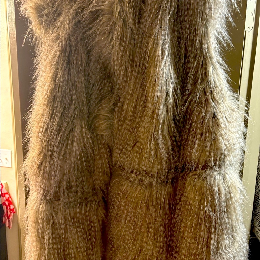 Roaman's Faux Fur Poncho - Brown